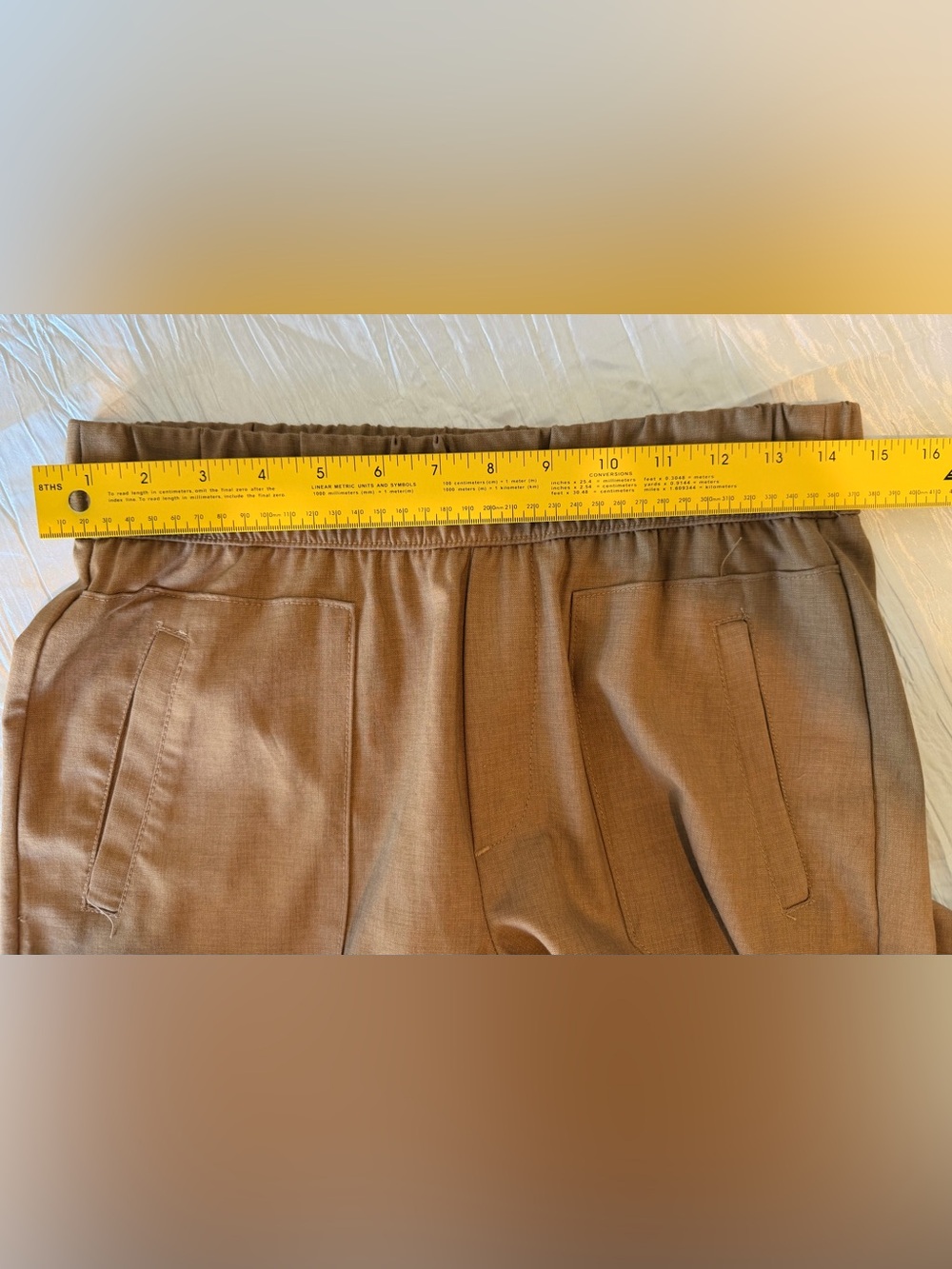 Democracy Petite Medium Wide-Leg Pull-On Pants in Camel Brown - Picture 9 of 9